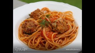 Спагетти с шариками из тунца