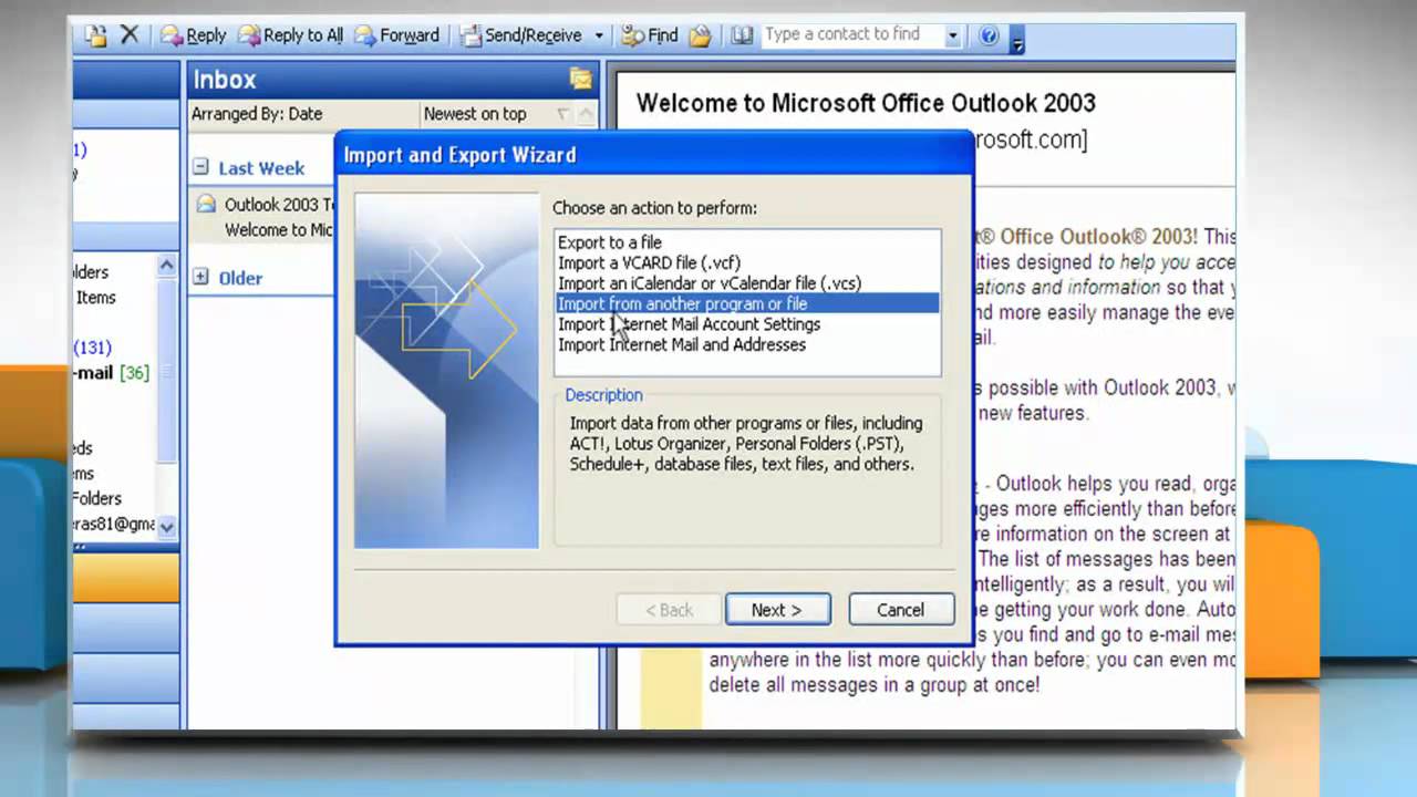 how to reinstall outlook 2003