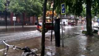 Wateroverlast Hoofdstraat Emmen 20 juni 2013