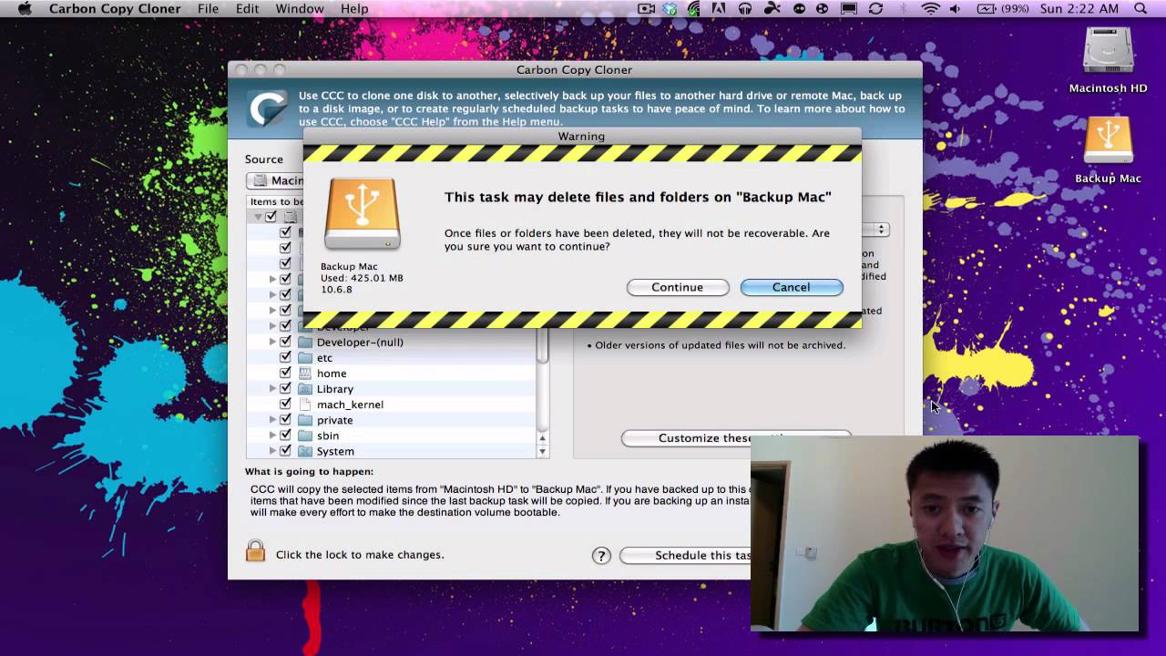 Backing Up Snow Leopard 10.6 with Carbon Copy Cloner - YouTube