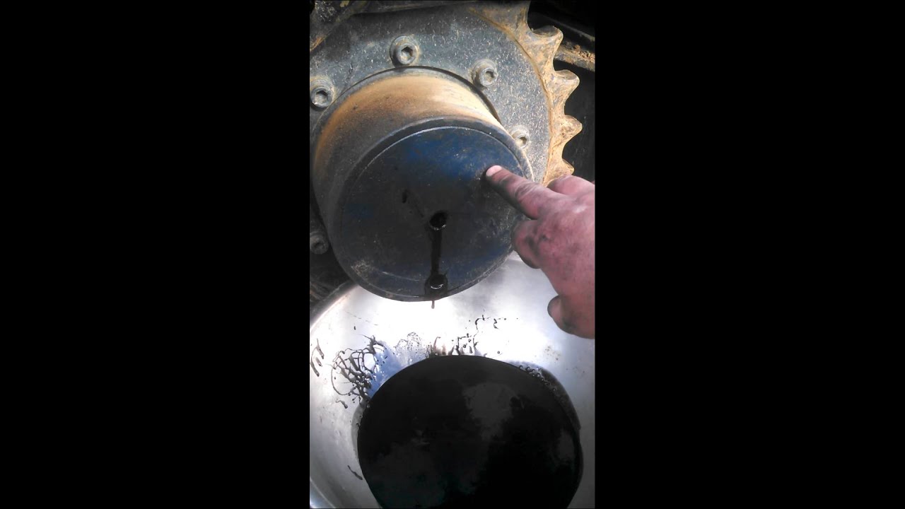 Excavator final drive gear oil change YouTube