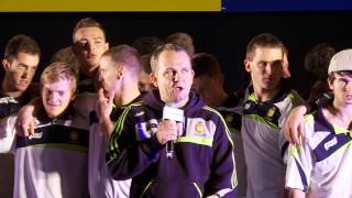 Davy Fitz addresses the Banner Faithful in Ennis