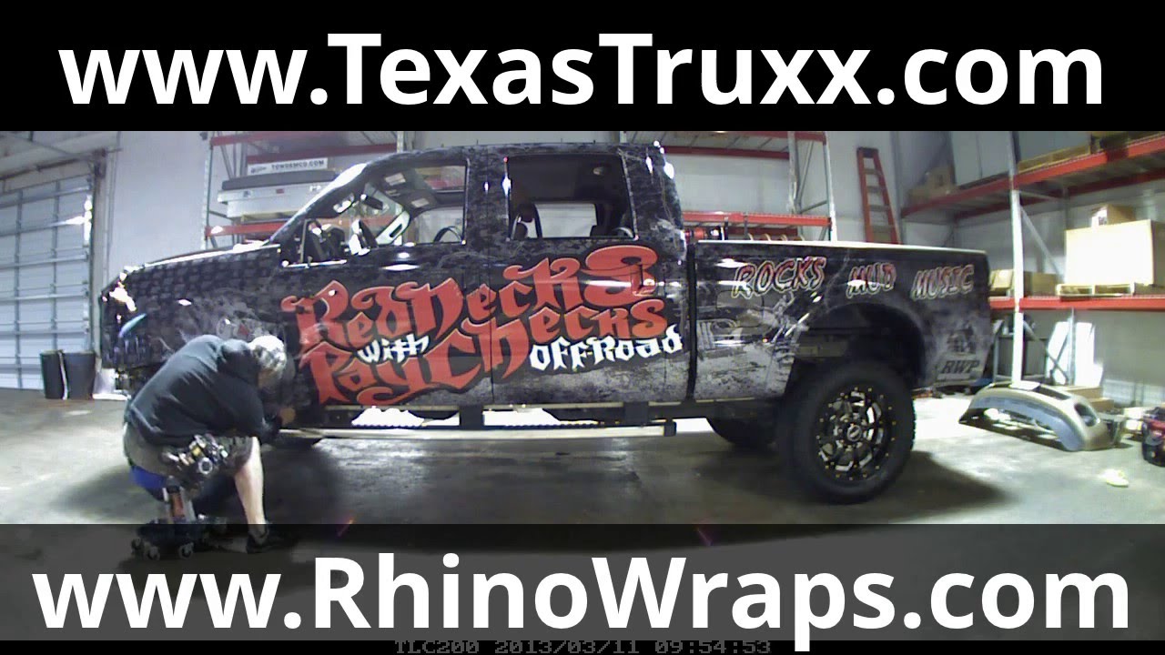 Rednecks With Paychecks Vehicle Wrap Designed and Installed by Texas