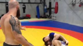 Black belt shows new student who the boss is