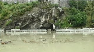 Pilgrims evacuated as floods hit French miracle city of Lourdes - no comment