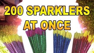 Lighting 200 Sparklers at Once!