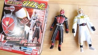 食玩 ダブルヒーローセット 仮面ライダーウィザード フレイムスタイル & 白い魔法使い レビュー ソフビヒーロー