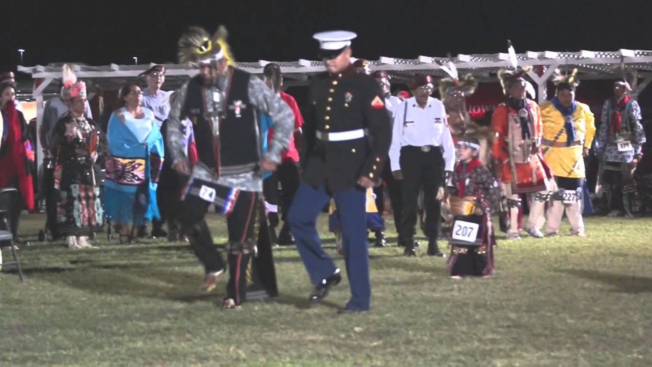 US Marine War Dancing at Iowa Tribe of Oklahoma Powwow 2014 YouTube