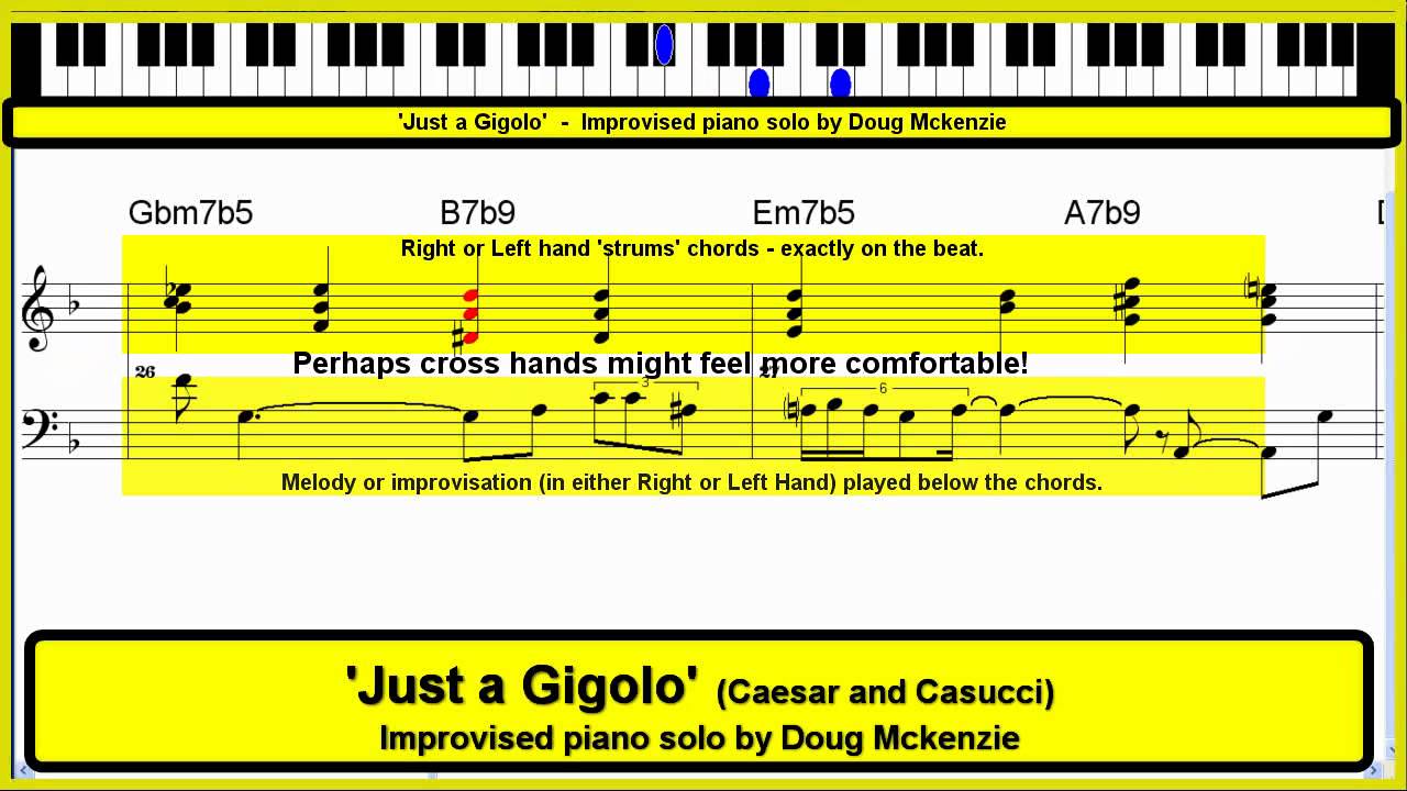 'Just a Gigolo' - solo jazz piano tutorial - YouTube