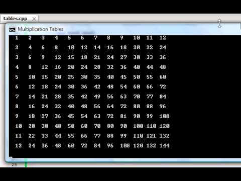 Multiplication Tables in C++ - YouTube
