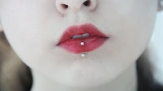 Falando sobre meu piercing, vertical labret