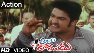 Allari Ramudu Movie Scenes  Action Between Jr. N.T.R  Jaya Prakash Reddy