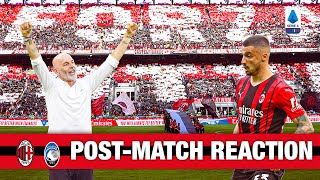 Coach Pioli and Rade Krunić | AC Milan v Atalanta Post-match reaction