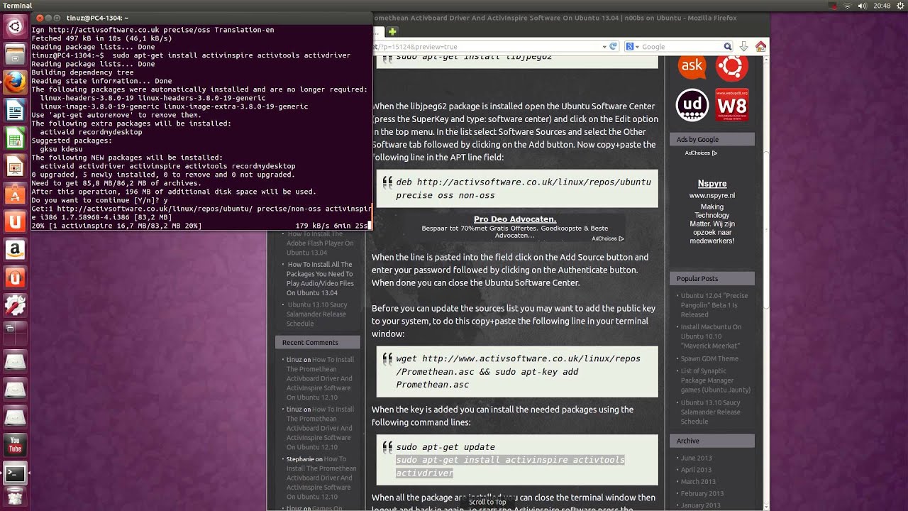 ... Activboard Driver And ActivInspire Software On Ubuntu 13.04 - YouTube