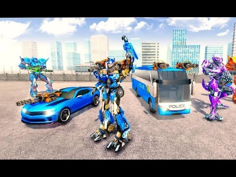 Bus Robot Car Transform War โPolice Robot Games | New Rescue City Bus Robot Car Android GamePlay