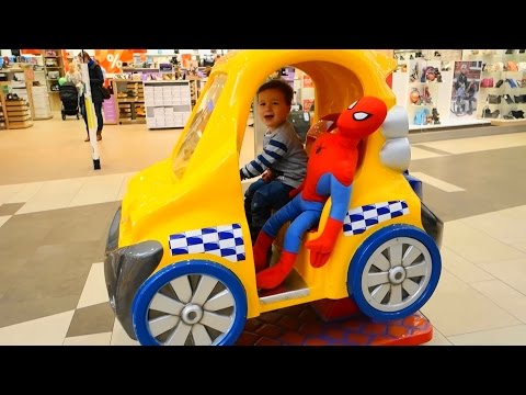 CAR FOR KIDS WITH SPAIDERMAN Drive helicopter with Spiderman funny kids video