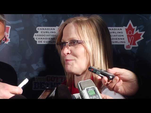 2012 Scotties Tournament of Hearts Draw 1 Media Scrum