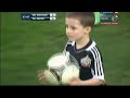Retiring football player substituted for his 5-year old son in his last game