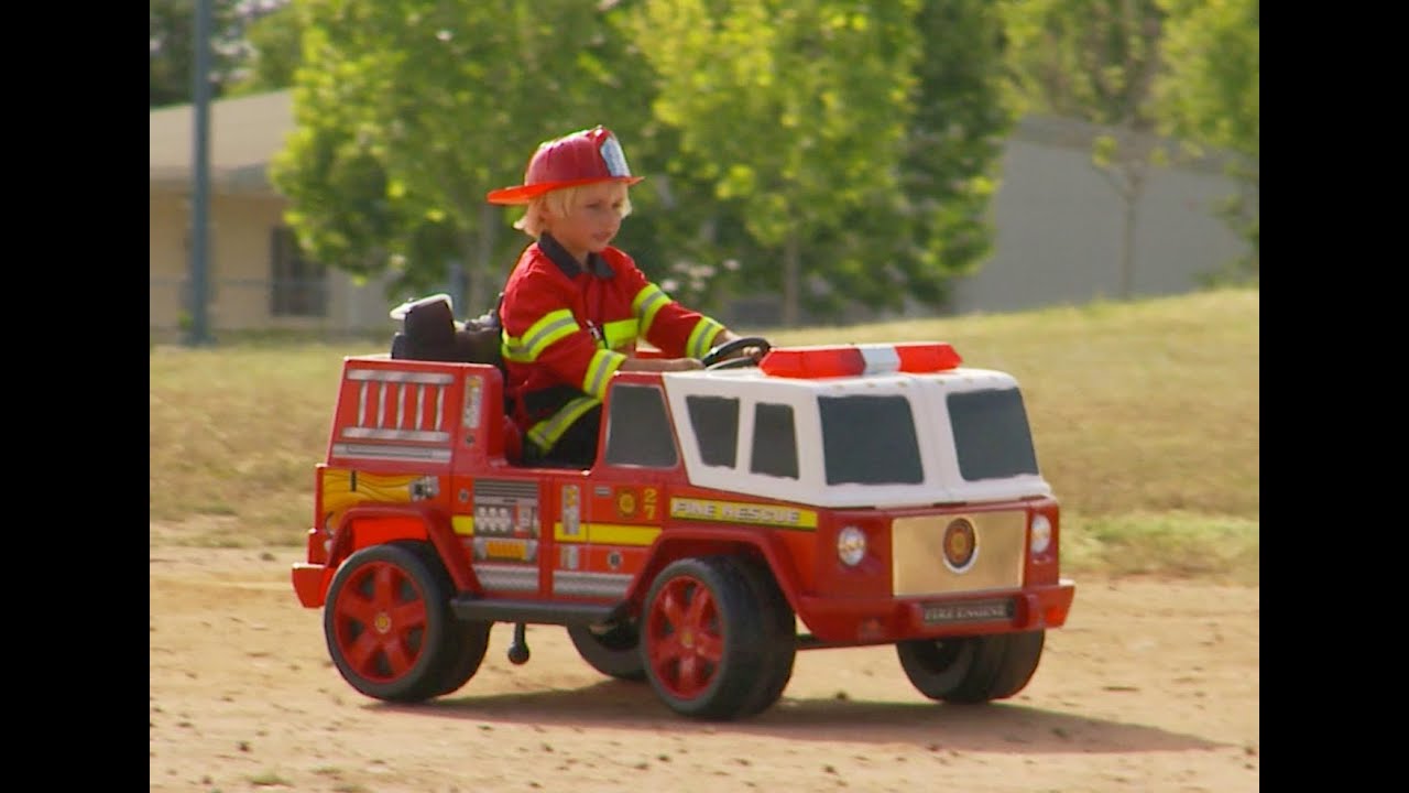 Kids Fire Engine (Ride On) Unboxing and Review - YouTube