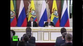 Пресс-конференция Владимира Путина и Рафаэля Корреа
