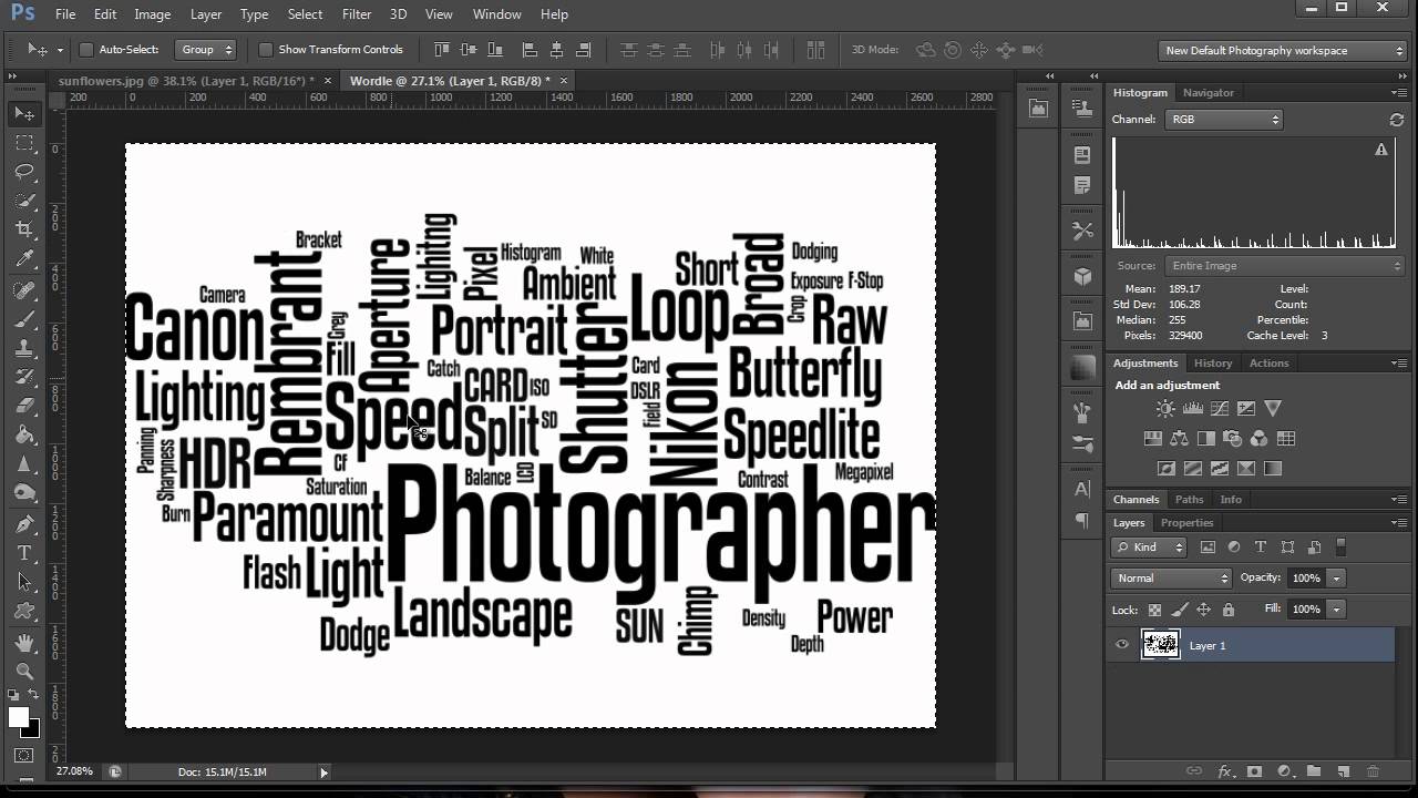 How To Make A Word Cloud In Photoshop - YouTube