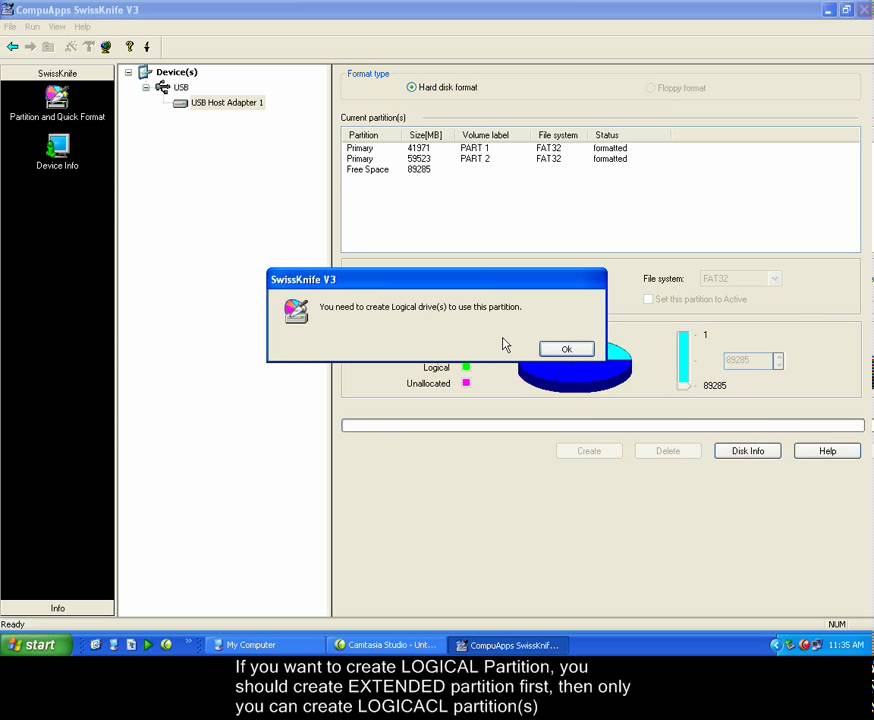 Creating Multiple Partitions using SwissKnife Premium.wmv - YouTube