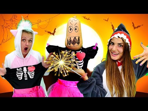 Halloween Costumes & Dress Up Games with Shark and Unicorn: Funny Halloween Videos