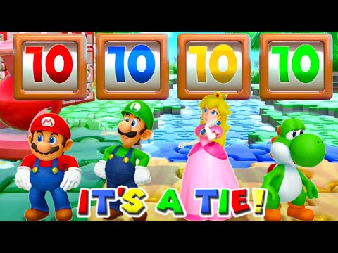 Super Mario Party MiniGames - Mario Vs Luigi Vs Yoshi Vs Bowser (Master Cpu)