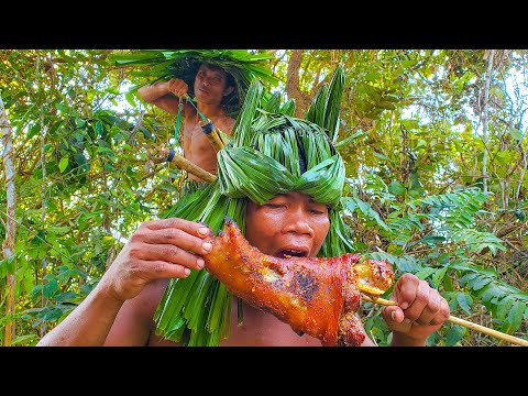 Funny Cooking | Roasted Pork Leg Hot Spicy Recipe Eating Yummy.