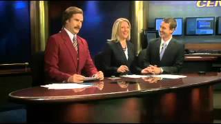 Will Ferrell as Ron Burgundy joins North Dakota TV newscast