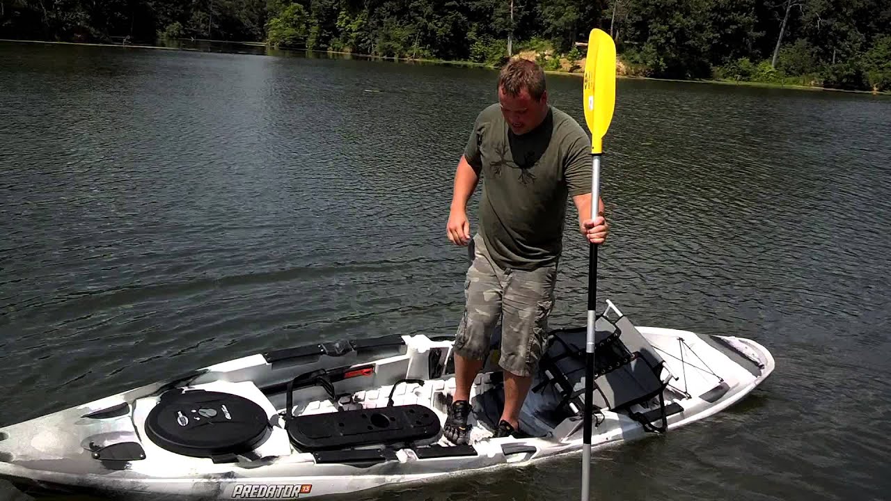 Old Town Predator Stand Up Fishing Kayak LIVE DEMO! YouTube