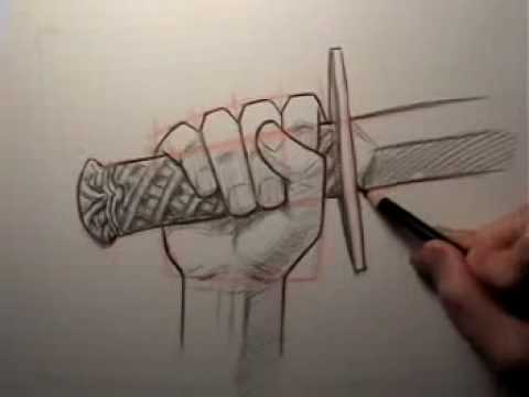 How to Draw a Hand Holding a Sword - YouTube