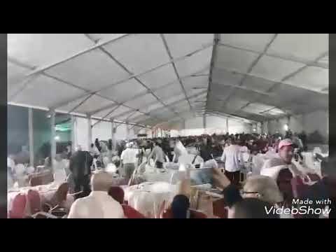 قربلة في مؤتمر حزب الاستقلال الكراسا والكيسان وصحون طائرة