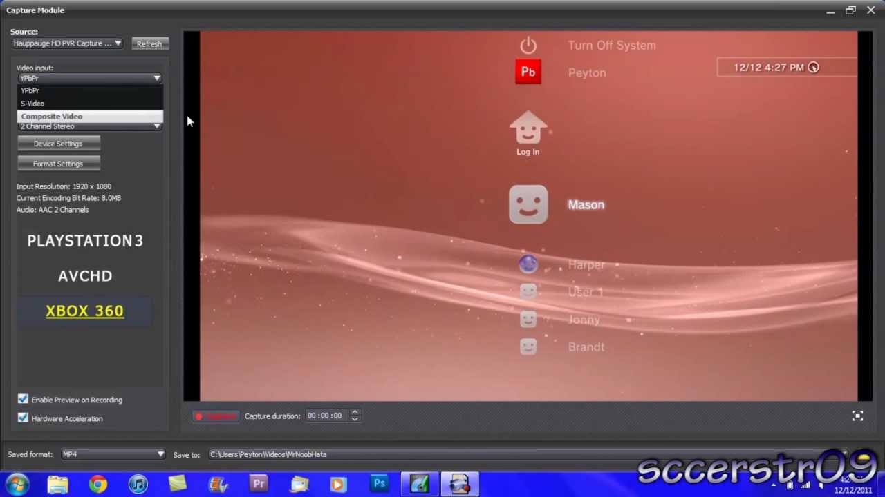 Hauppauge HD PVR Recording Software Demo - YouTube