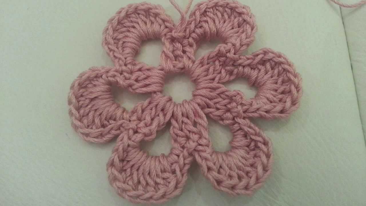 Crochet Flower Tutorial #4 - YouTube