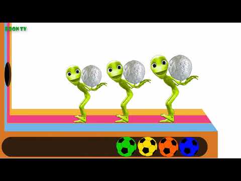 #Funny Alien Dance with Aluminum foil balls Learn colors and Song for kids