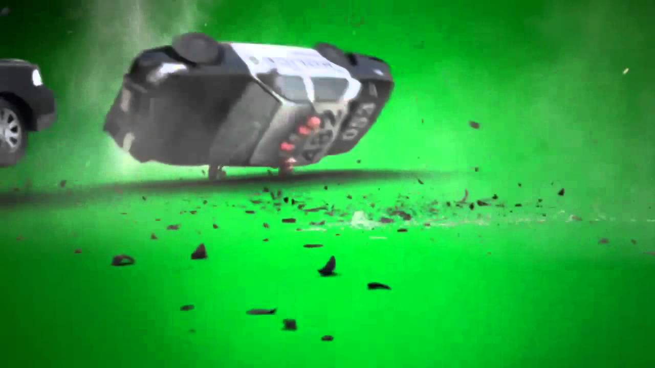 green screen cars crashing