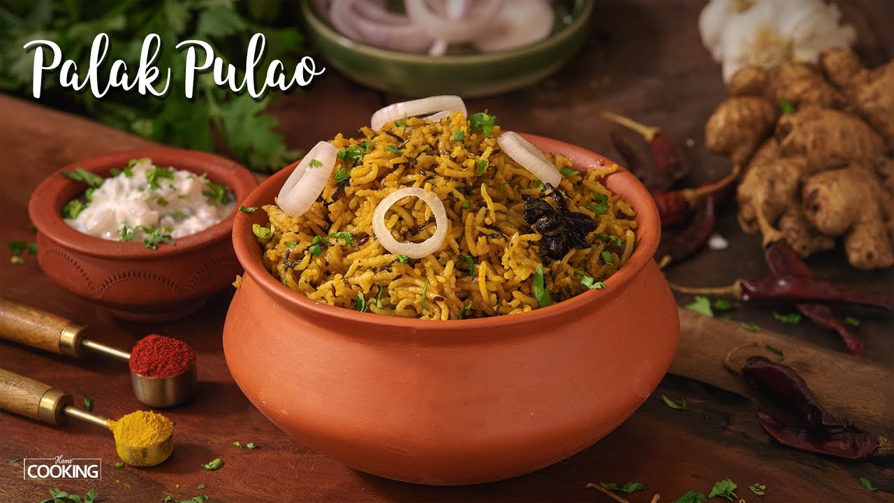 Palak Pulao |  Lunch Box Recipes