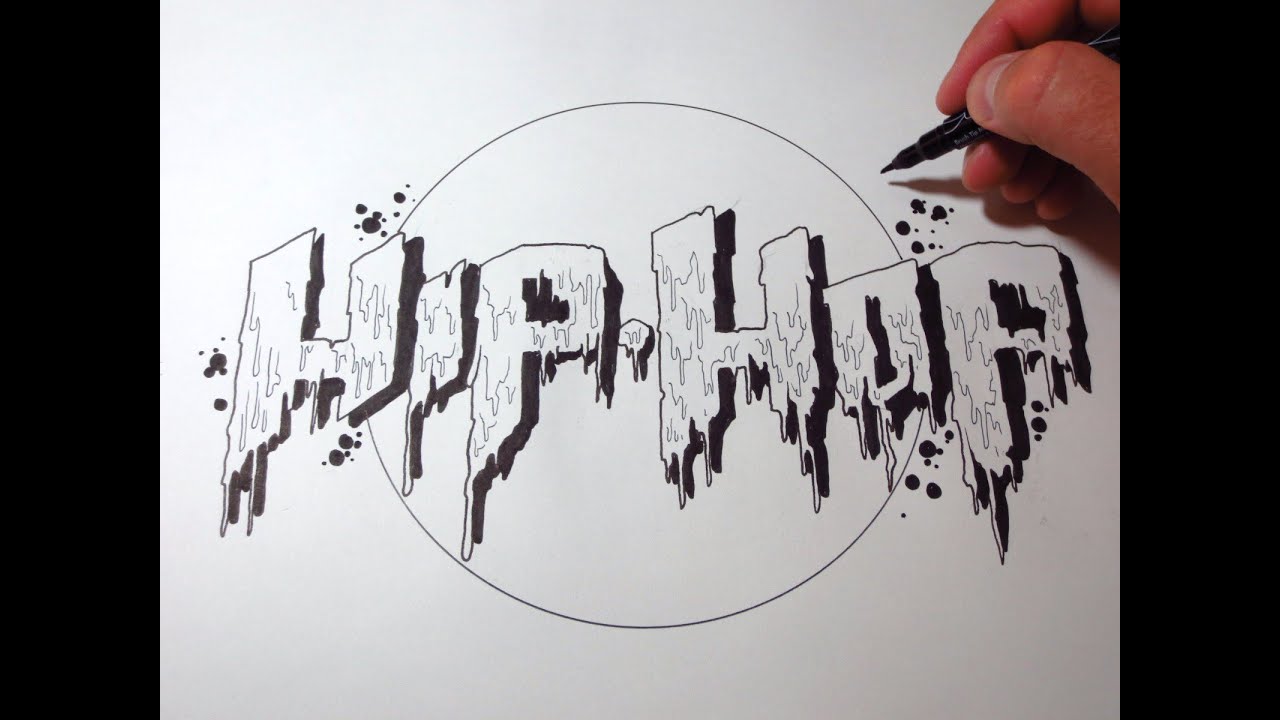 How To Draw Hip Hop Dripping Letters - YouTube