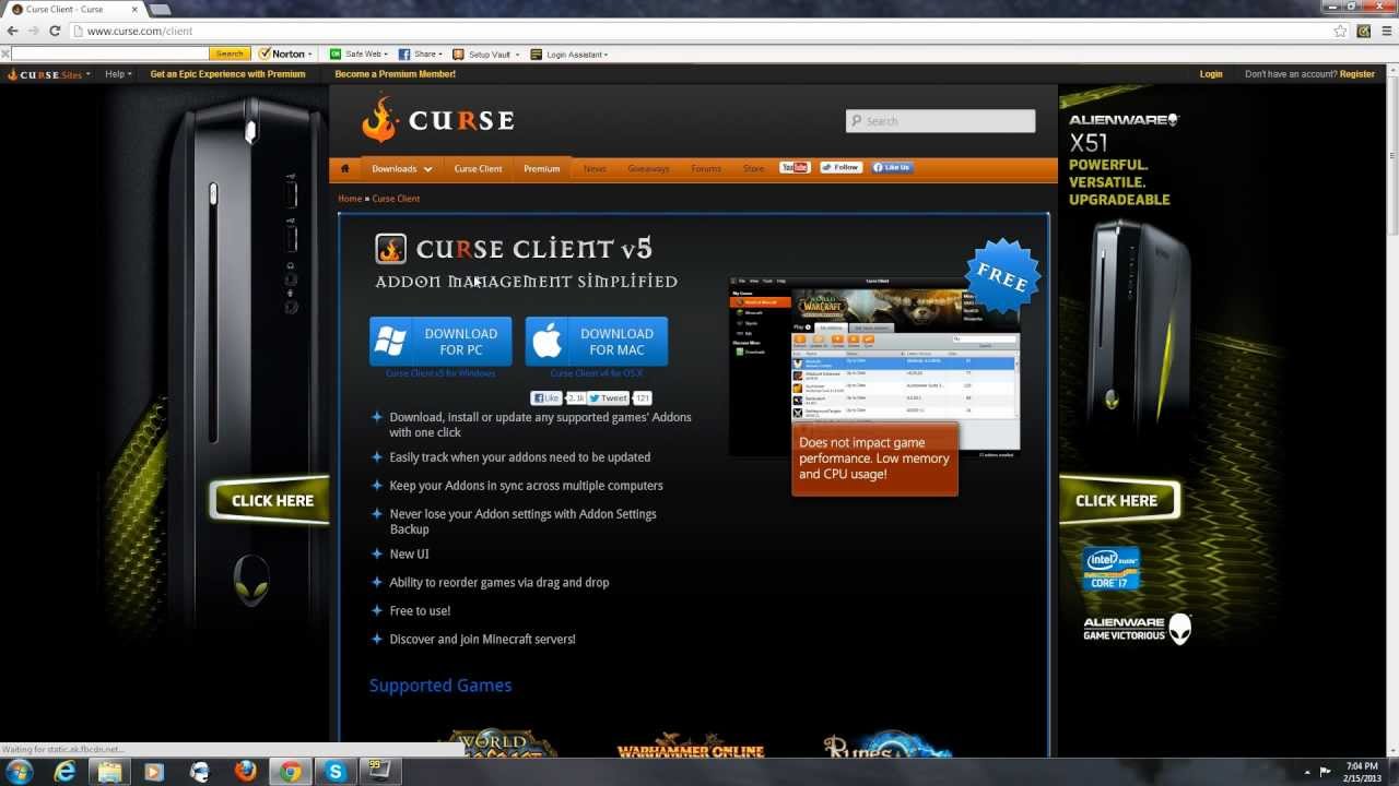 How to install WoW Addons thru curse client - YouTube