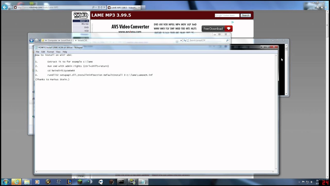 How to install Xvid Codec and Lame mp3 - YouTube