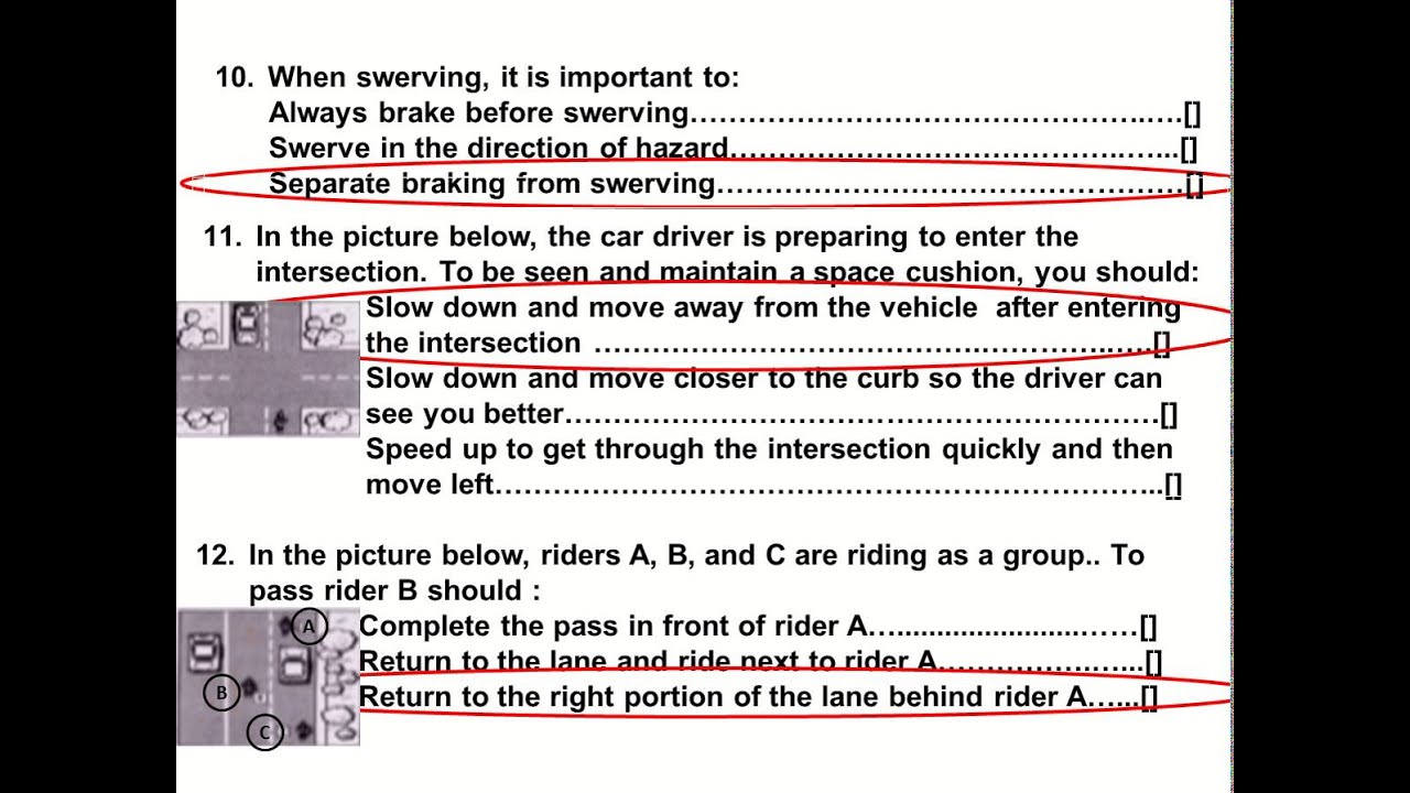 ca motorcycle permit test cheatsheet