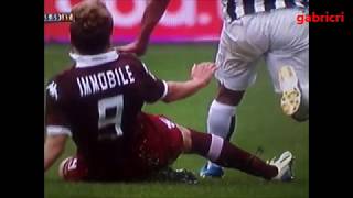 Torino Juventus 0 1 Immobile fallaccio su Tevez - Immobile brutal foul on Tevez in Torino Juventus