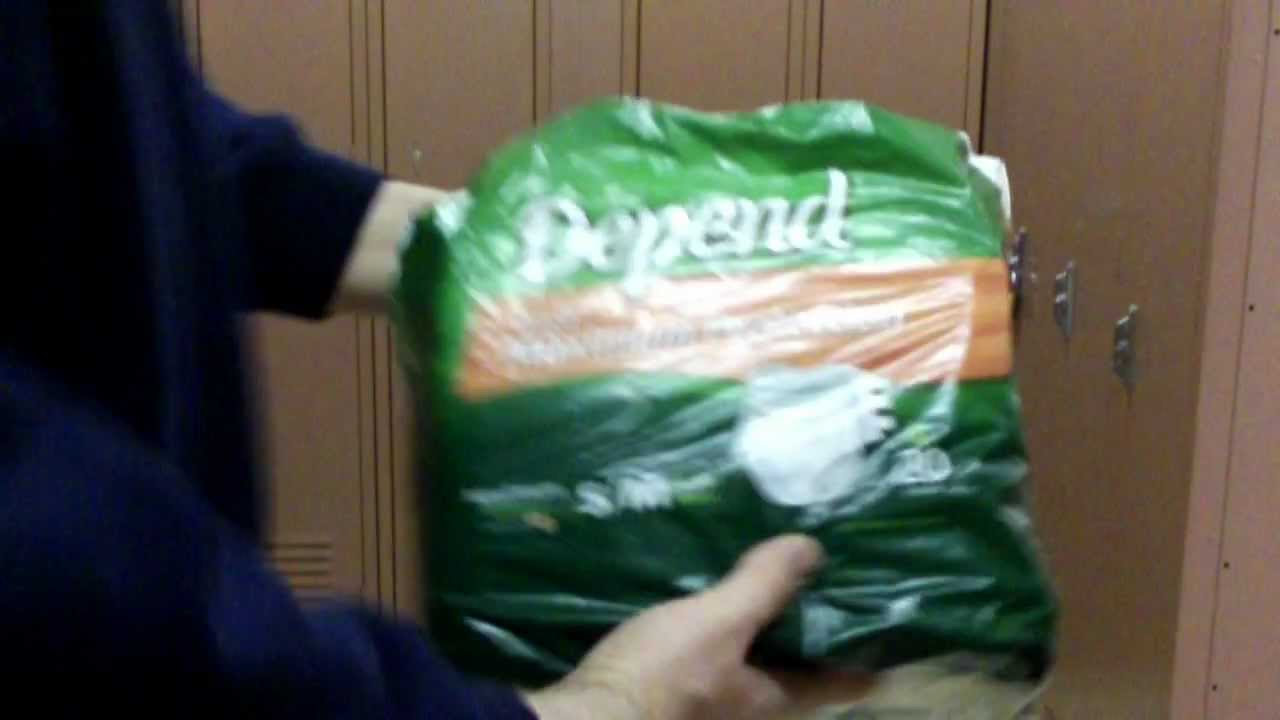 Wearing Depends Briefs adult diaper all day to test before large