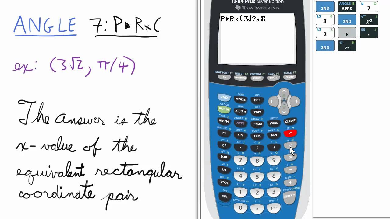 Convert Polar Coordinate in Radians to Rectangular X-coordinate TI 84 ...