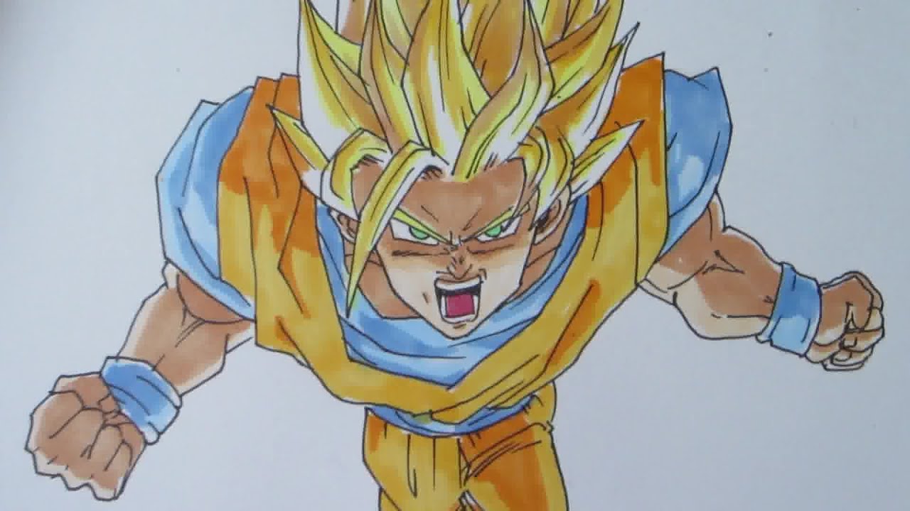 How to draw Goku Super Saiyan 2 SSJ2 孫 悟空 超サイヤ人2 YouTube