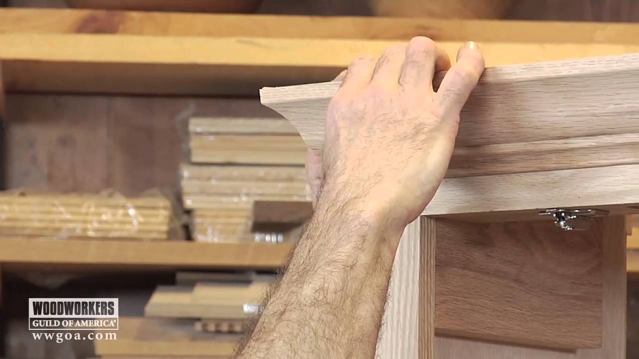Woodworking DIY Project - Installing Crown Molding on a Cabinet - YouTube