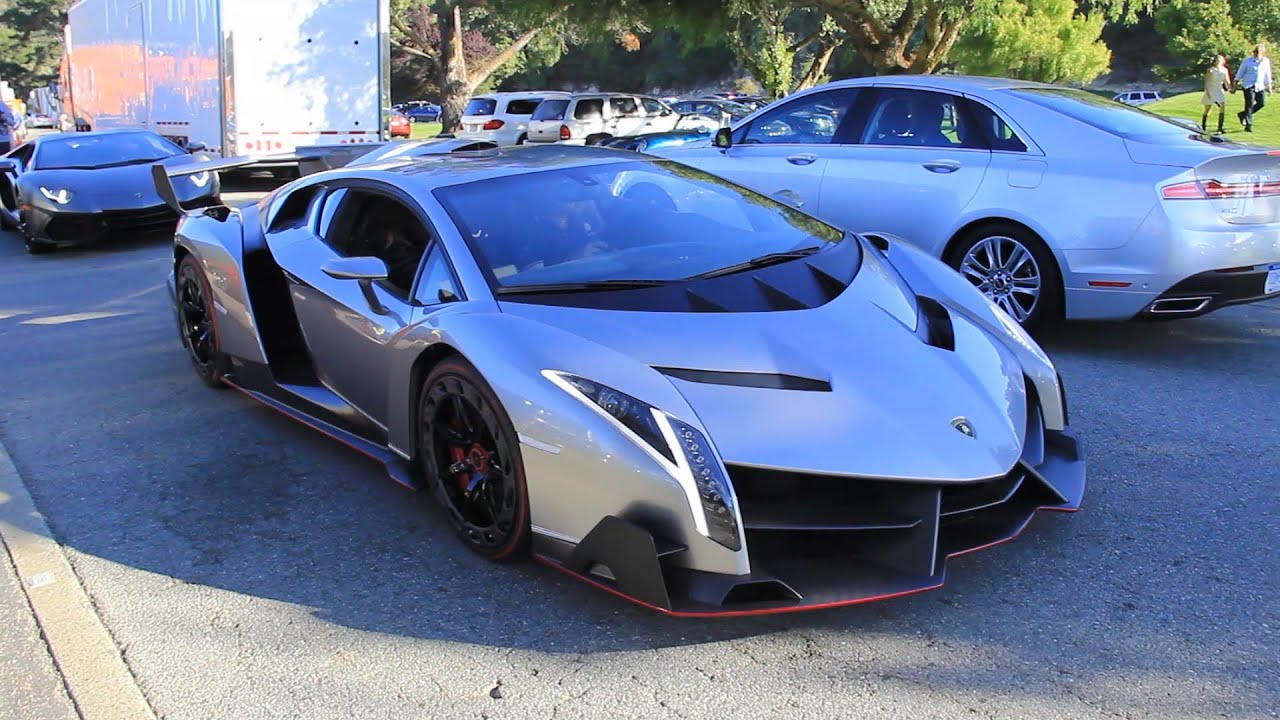 The $4.5 Million Lamborghini Veneno driving in California ...