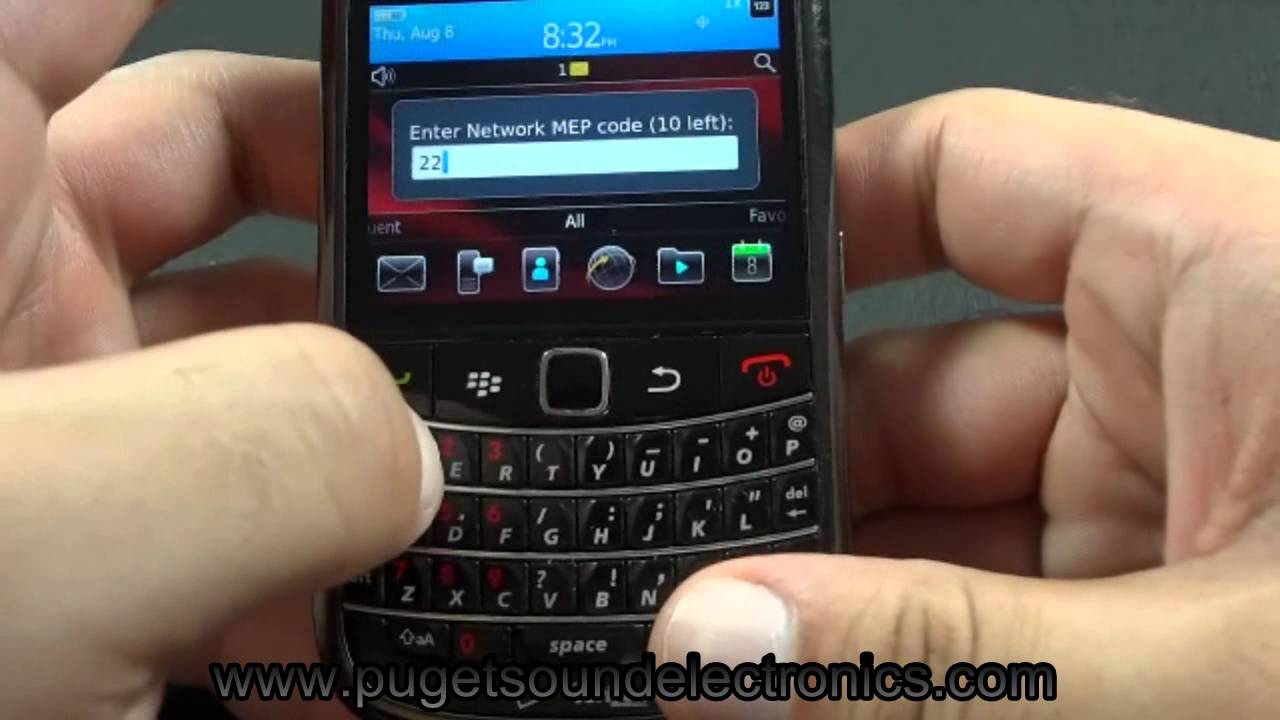 How to unlock Verizon Blackberry Bold 9650 - YouTube