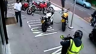 Failed Robbery of Ducati Motorcyle - Caught in CCTV Camera